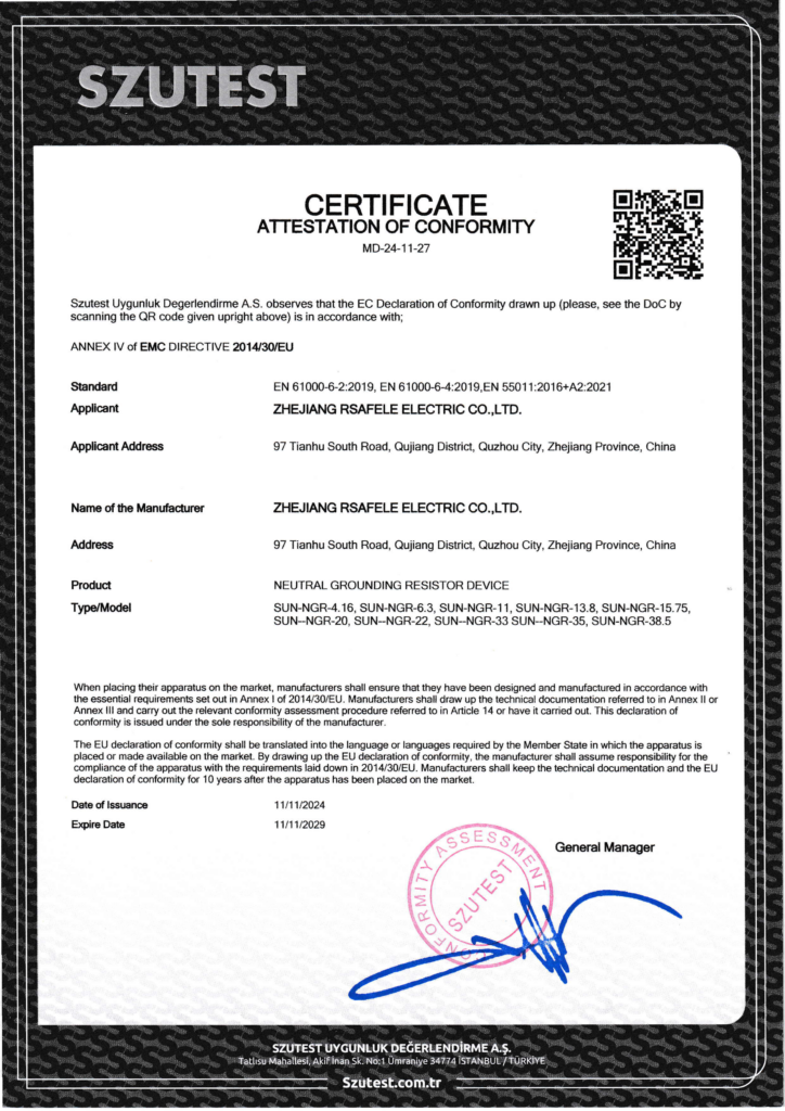 CE Certificate of Conformity